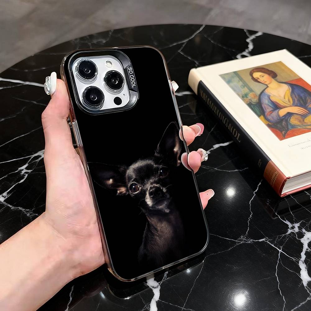 Life is Better with a Chihuahua Phone Case For iPhone 17,16,15,14,13,12,11 Plus,Pro Max,XS,Colored Silver Plated Inside Cover iPhone13
