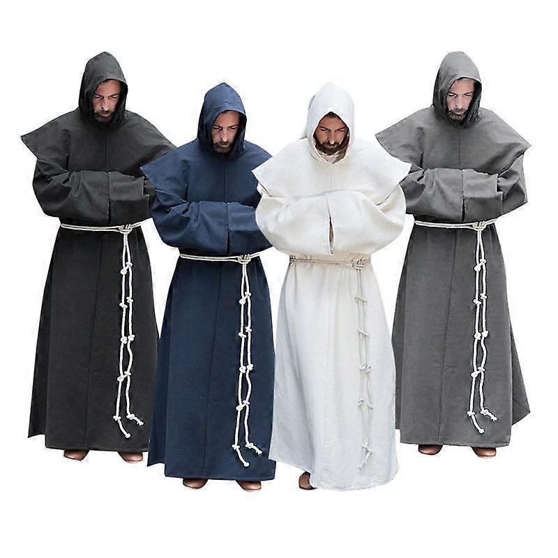 S-5xl Renaissance Monk Clergy Habit Scapular Friar Costume Religious Saint Gown Robe less