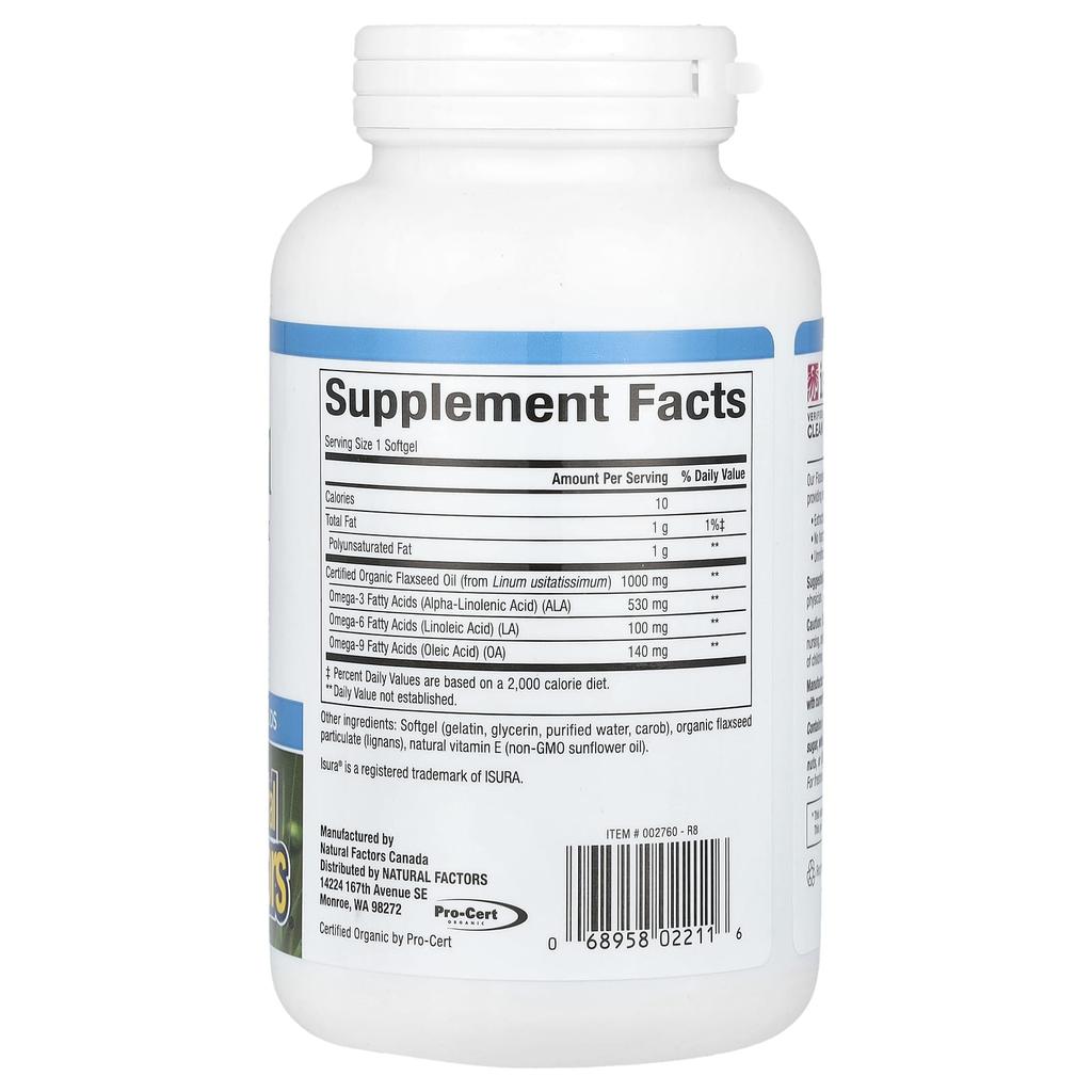 Flaxseed Oil, 1,000 Mg, 180 Softgels