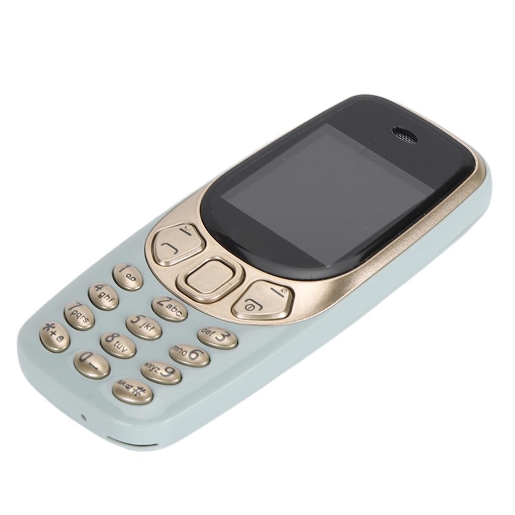 3 in 1 Mini Mobile Phone Hands Free Bluetooth Dialer Low Radiation 3 SIM Card GSM Unlocked Phone Green Gold