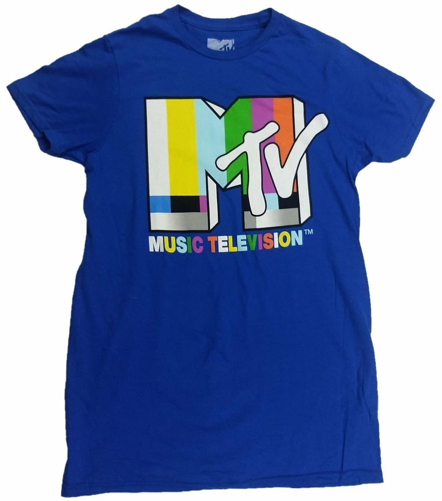 MTV Music Television Viacom International Mens T-Shirt (Blue) Unisex T-Shirt L
