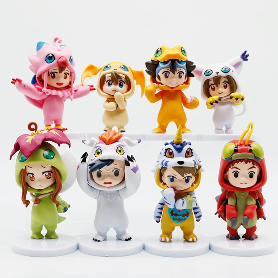 

Model 8pcs/set Digital Monster Digimon Adventure Doll Clothing Series Greymon/BlackWarGreymon Action ornament Anime Figure Toy