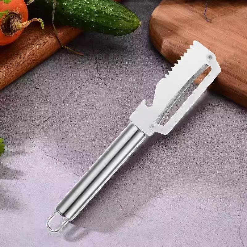 

Kitchen Peeler 1Pcs Stainless Steel Mango Cutter Peeler for Quick Safe Fruit Peeling Pit Removal Multi-Functional Kitchen Tools for Home Office срібний