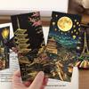 DIY Škrabací umění: Ručně malovaný hrad v noci - Kreativní a barevný dekompresní papír