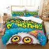 סט מצעים 3D למשחק My Singing Monsters מידה יחיד, טווין, מלא, קווין, קינג סט למיטה למבוגרים וילדים כיסוי שמיכה סט טקסטיל לבית