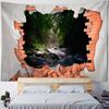 3D Stone Wall Dinosaur Landscape Tapestry Wall Hanging Cartoon Home Decoration Background Cloth Dormitory Living Room Bedroom