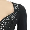 Rhinestone V-Neck Sexy Slit Long Sleeve Irregular Dress for Women