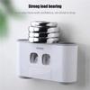 Toothbrush Holder Wall Mounted Automatic Toothpaste Dispenser Magnetic Toothpaste Squeezer Whit 4 Cup