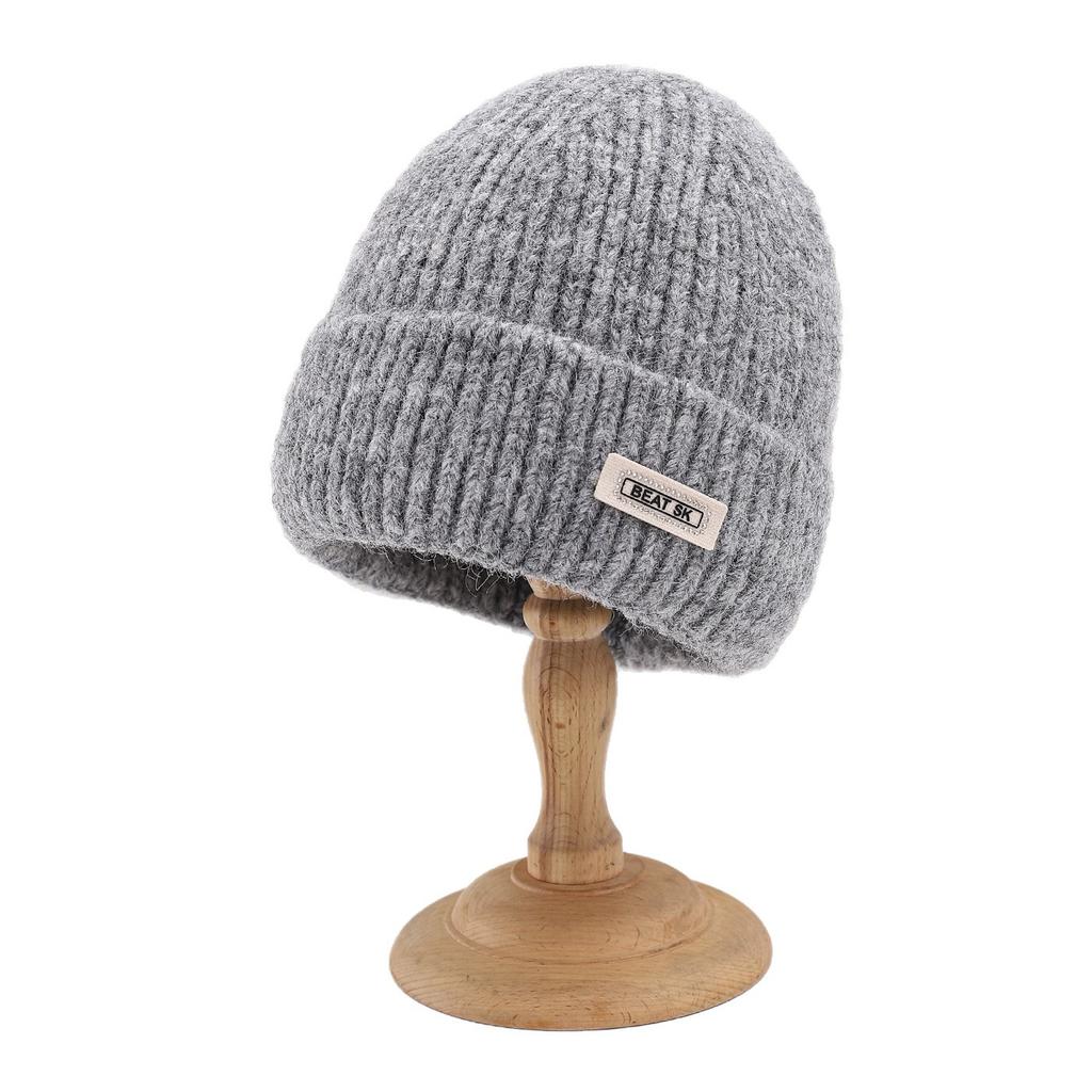Small Face Warm Wool Hat Female Tide Autumn And Winter Versatile Letter Men Thickened Knitted Hat Cold Hat