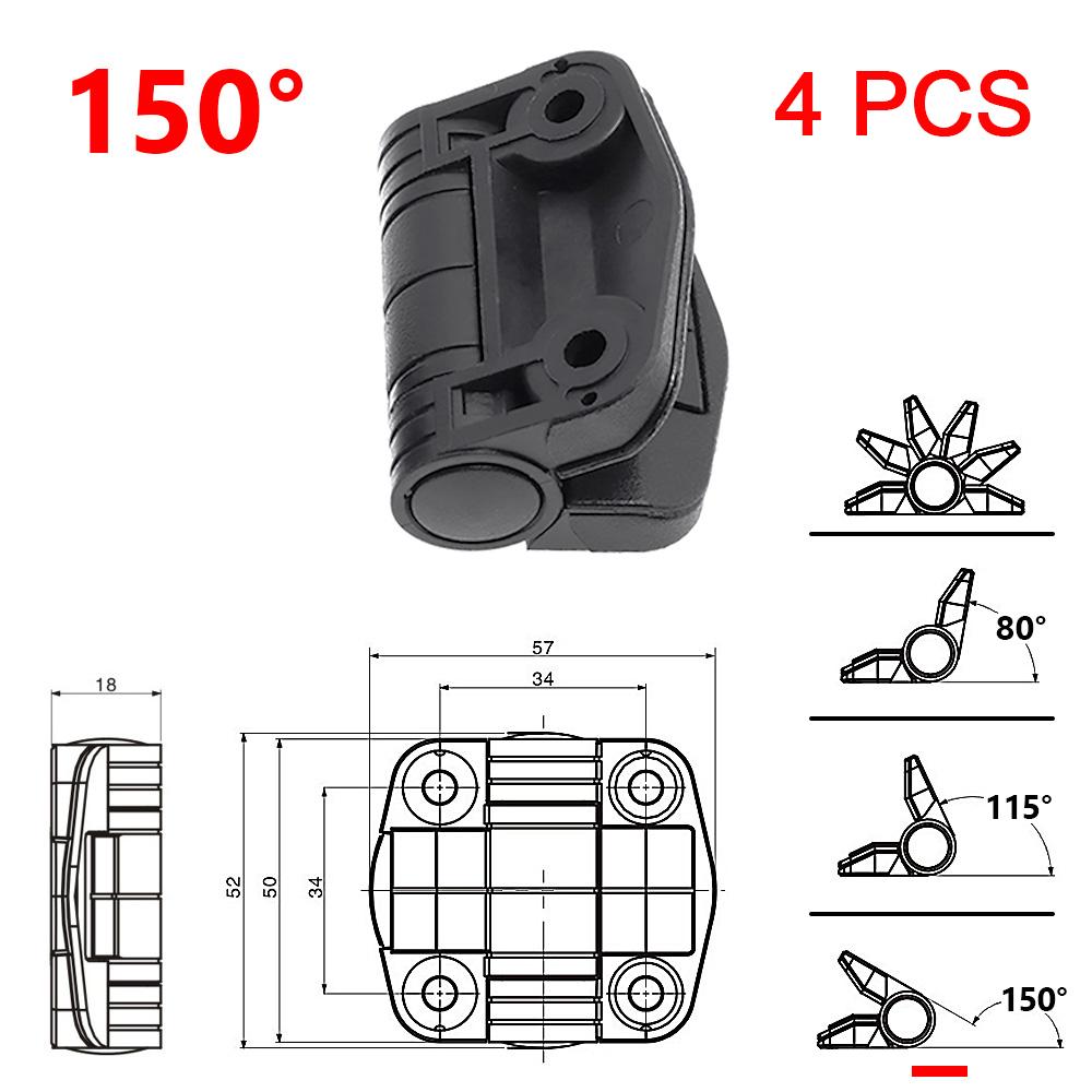 

QD 4PCS Nylon 80/115/150 Degree Position Control Hinge Adjustable Torque Door Spring Clamp For Accurate Position Waterproof