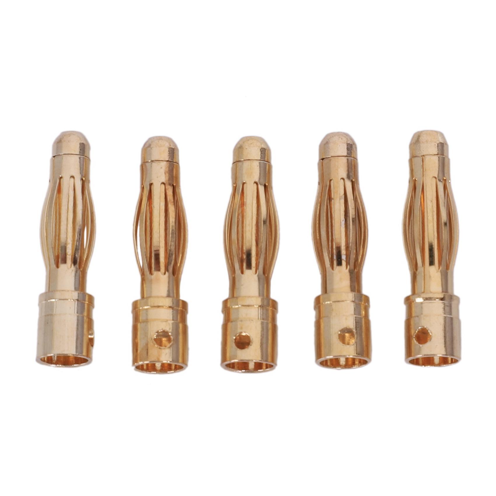 ABBY-30PCS Gold Tone 4Mm Male Banana Plug Bullet Connector Replacements NONE