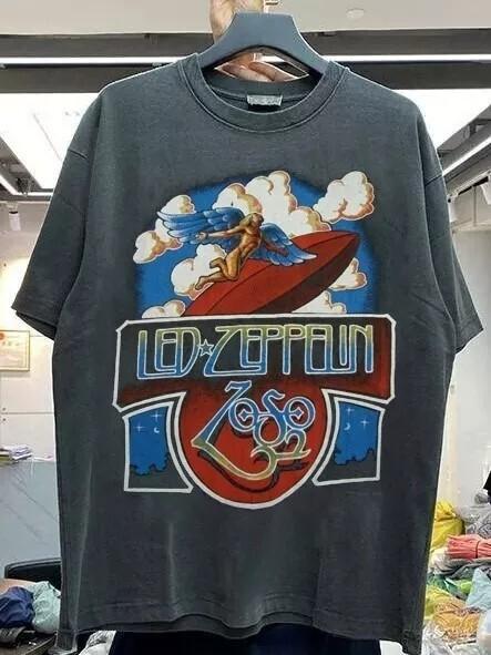 Led Zeppelin Рок-группа Футболка с коротким рукавом Черный цвет Унисекс Футболка Перепечатка S5XL Унисекс Футболка S