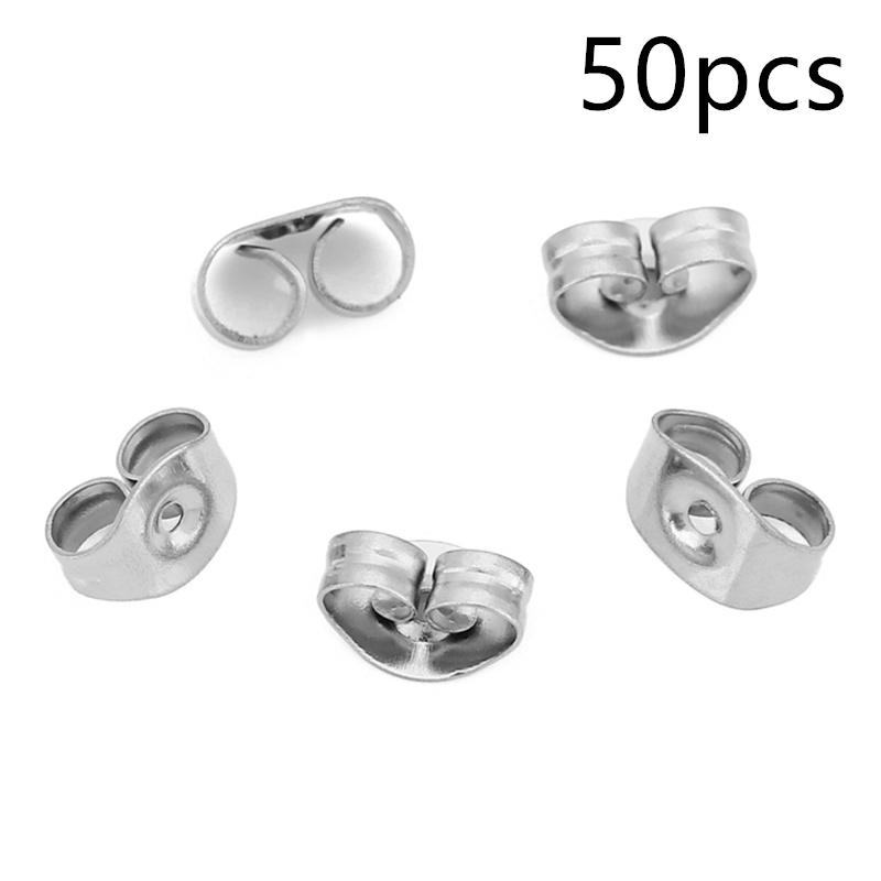 

20 50 pcs PVD Never Fade Stainless Steel Earrings Backs Hypoallergenic Earring Making Stopper For Jewelry Findings Accessories
