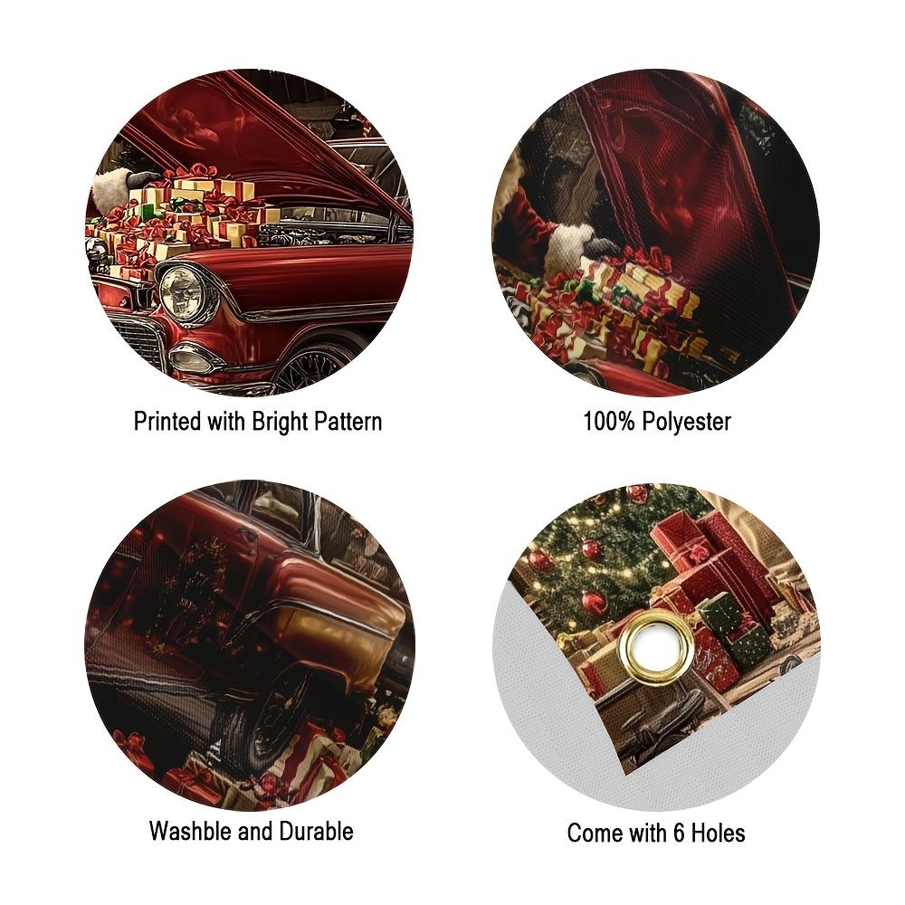1 Piece Holiday Santa Car Repair Garage Door Cloth Strip - Durable 2D Graphic Printing