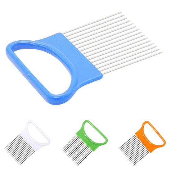 Tăiător de legume din oțel inoxidabil Suport pentru ceapă Tăiător Gadget Instrument de bucătărie pentru acasă