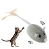 Qenwkxz Cat Interactive Mouse Toy, Compatible with USB Rechargeable, Automatic Random Moving Teaser with Feather Tail for Kitten Pets