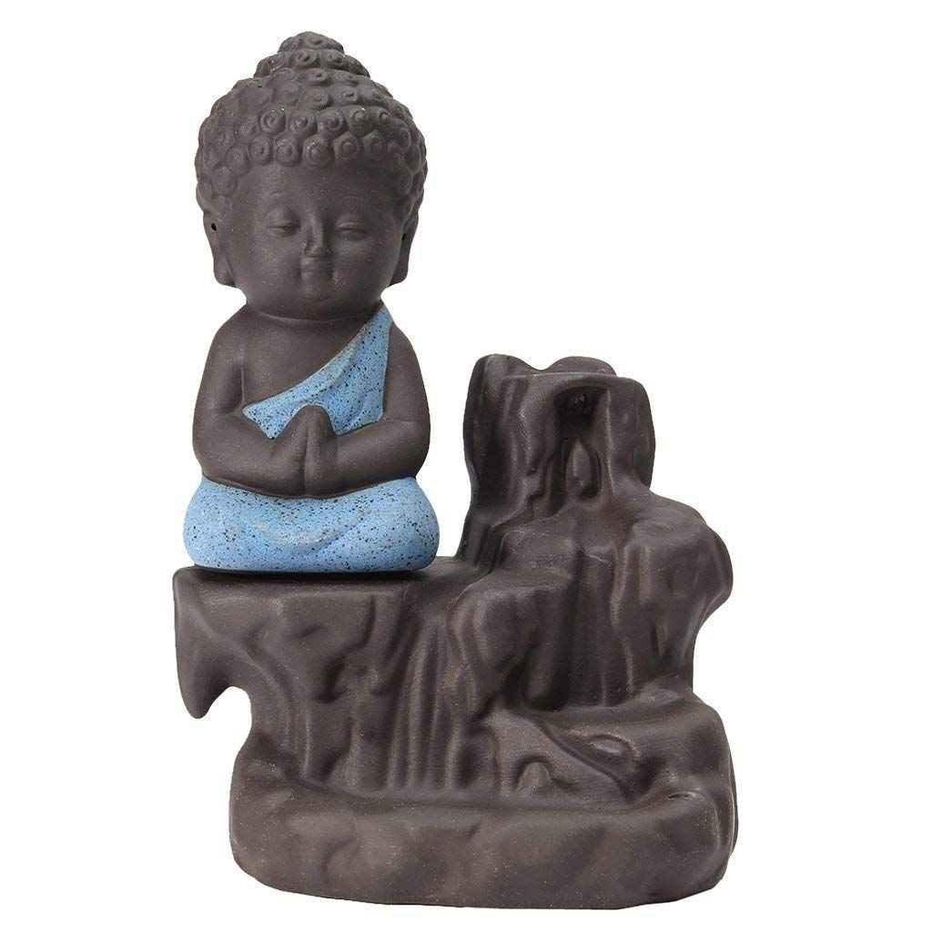 CraftIndia Meditating Monk Buddha Smoke Backflow Cone