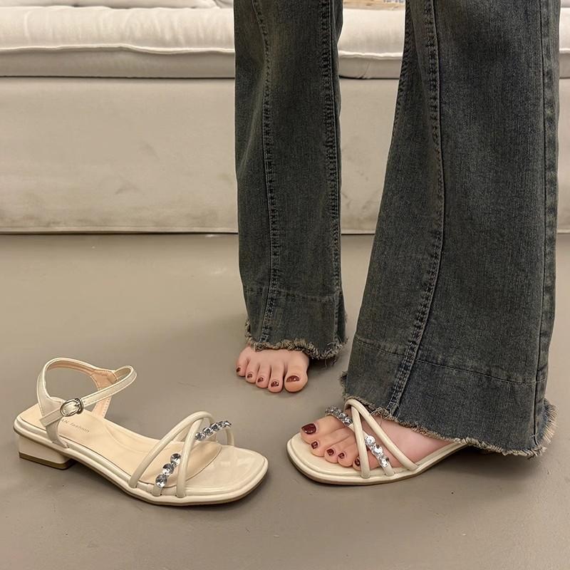 Beautiful Temperament Thick Heel Sandals Women's Summer Wear High-end New Small Heels