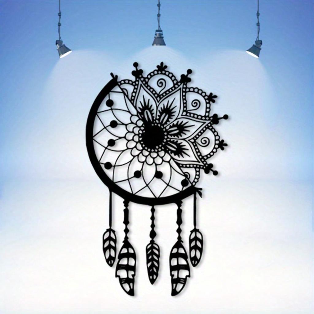 Bohemian Dreamcatcher Wall Hanging with Feathers Flowers for Indoor Outdoor Decor Gift