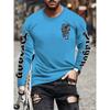 Simple Longteng Print Autumn Fashion Crewneck Men's Long Sleeve T-shirt Outdoor Street Fashion Top Everyday Casual Comfort