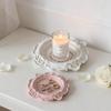 European Vintage Relief Lace Gypsum Tray DIY Handmade Ornament Round Oval for Coffee Table Snack Candy Storage Tray