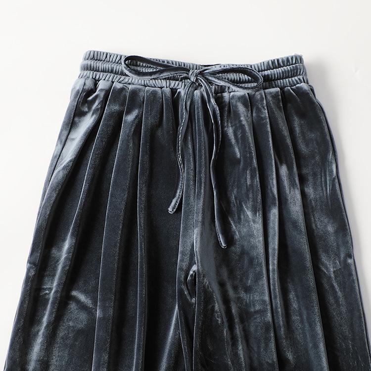 Autumn Silk Velvet Women's Long Casual Pants