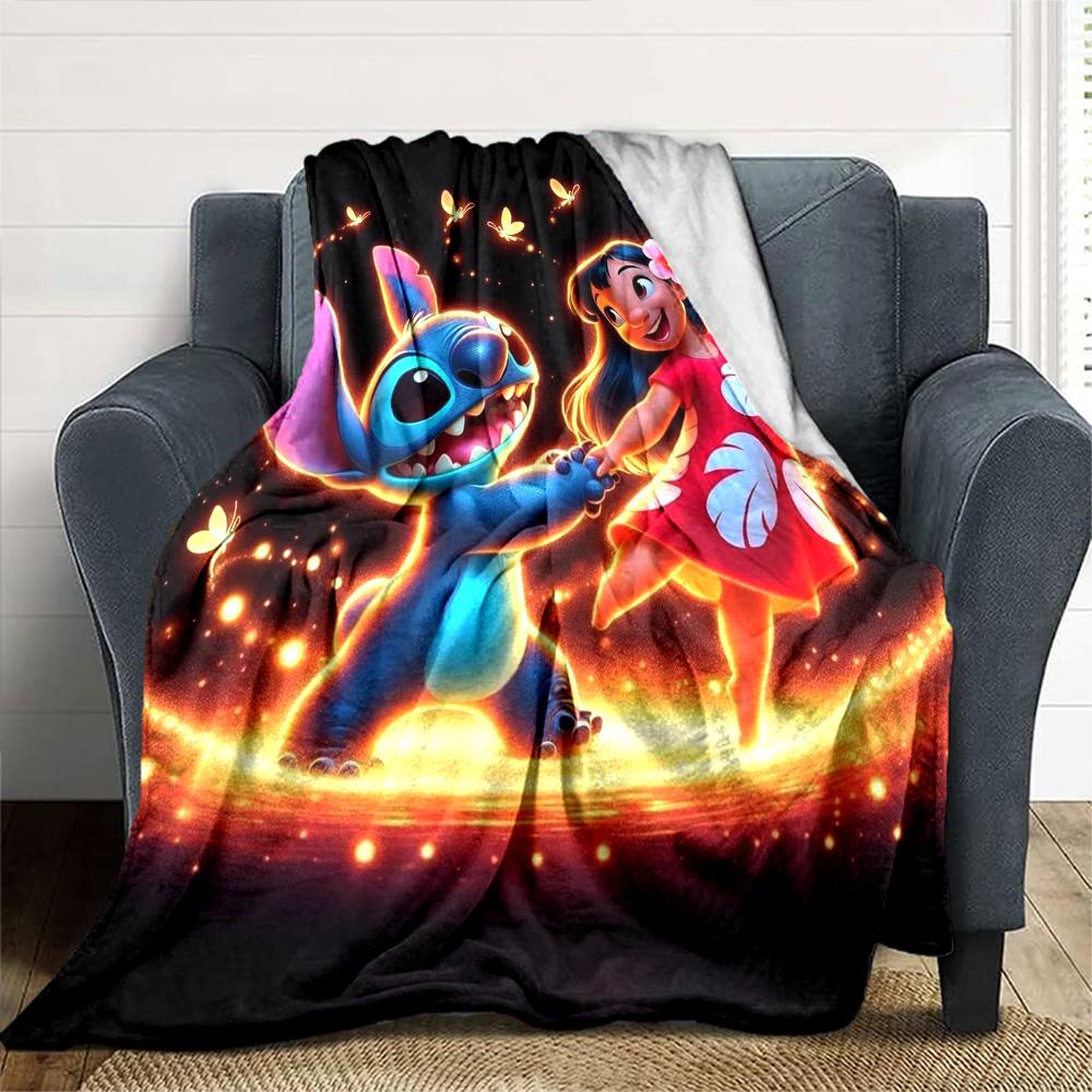 Lilo Stitch Adventure Flannel Blanket Super Soft Warm Cozy Blanket For Sofa Bed Office Travel Allseason Home Decor Gift