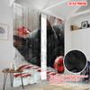 2pcs, plane printing Pattern Curtains Charming Black Kitten Versatile 100% Polyester (without rod) Decorations Inside for
