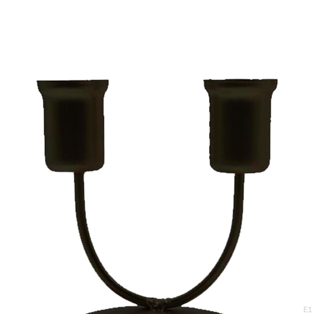 Candle Holder for Pillar Candles Decorative Stands 2 Arm Iron Ornament Candlestick
