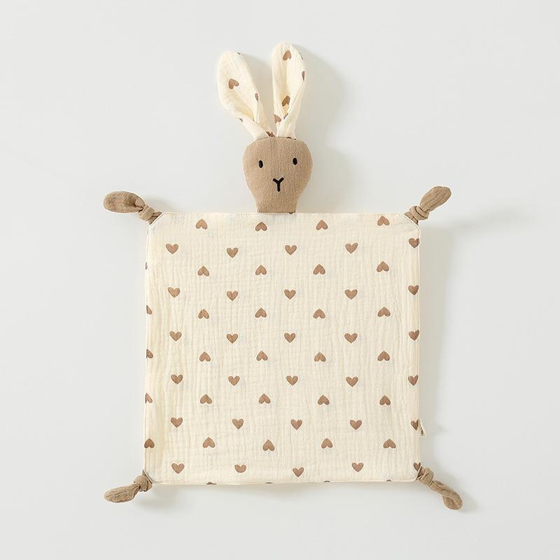 Pure Cotton Baby Comfort Toy: Rabbit Sleep Companion Crinkle Handkerchief