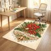 Christmas Theme Crystal Velvet Rug Personalized Custom Name Text Soft Floor Mat Home Decor