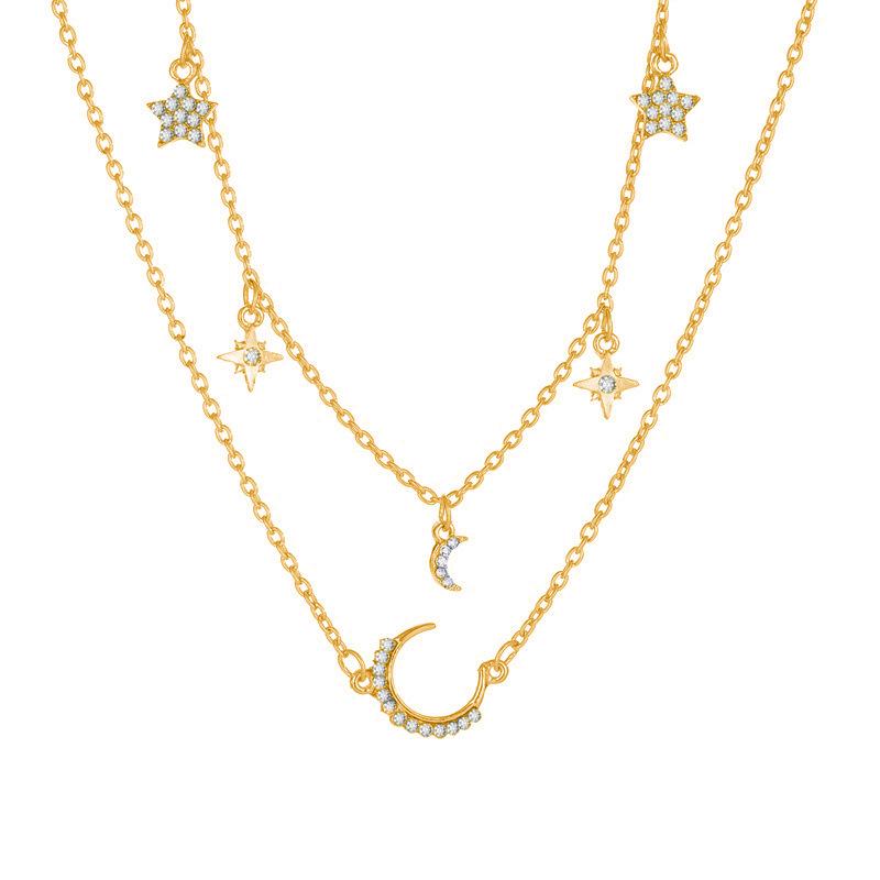 Golden Multi-layer Pearl & Portrait Pendant Necklace - Fashion Retro Clavicle Chain for Women