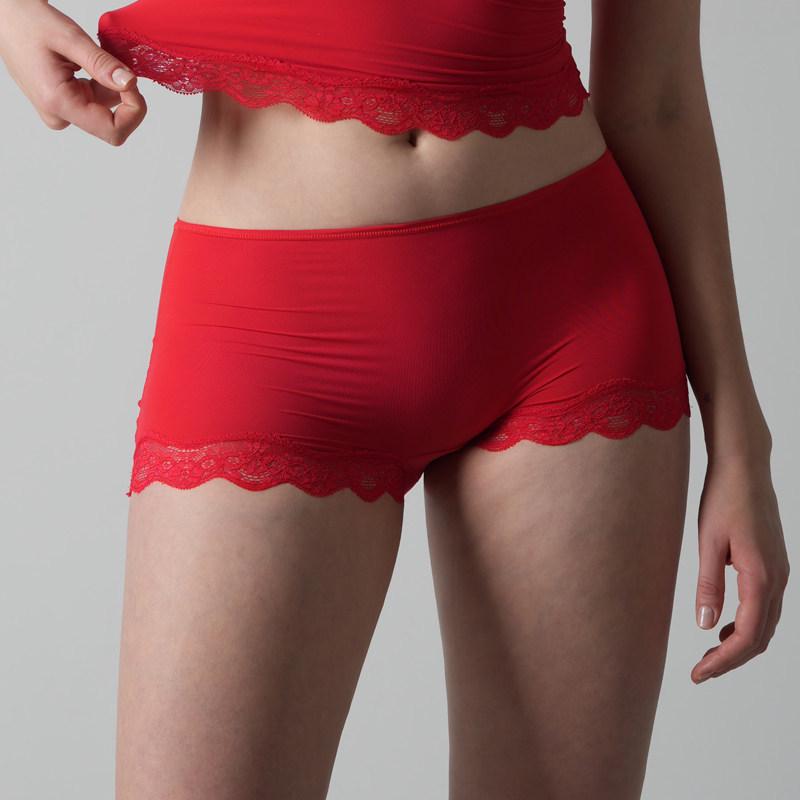 Damen Mid-Waist Spitzen-Slips - Sexy, Ausgehöhlt, Hochelastisch, Bequeme Sport Yoga Boxer Briefs
