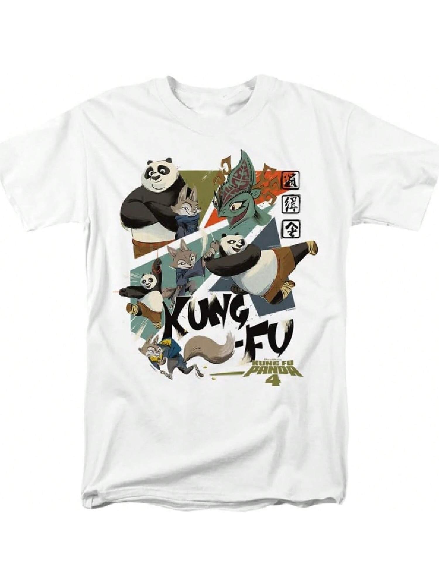 4 Kung Fu Collage Unisex Adult T-Shirt White S разноцветный
