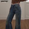 Rhinestone Low-Waist Flare Jeans
