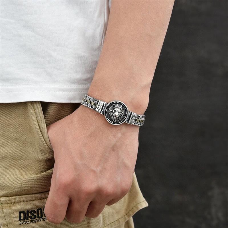 Löwenarmband Herren Handaccessoires Trendiges Tang-Grasmuster Handaccessoires