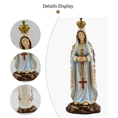62KD Elegante Fatima Heilige Jungfrau Statue Religiöse Figur Mit Realistisch