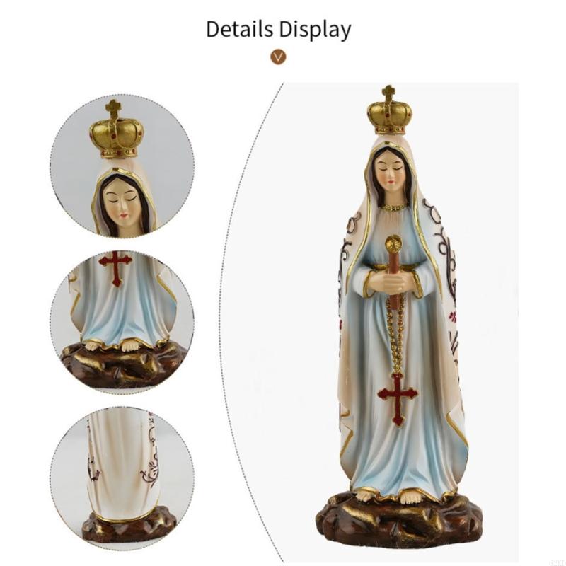 62KD Elegant Fatima Holy Virgin Statue Religious Figurine With Realistic
