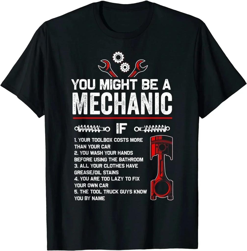 Lustige Mechaniker Geschenke Rife Young T-Shirts Design Oberteile Shirt Damen Hip Hop T-Shirts Vintage Du bist vielleicht ein Mechaniker Wenn Aufdruck T-Shirt
