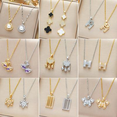 Titanstahl Zirkon Anhänger Halskette für Damen - Eleganter, Vielseitiger und Hochwertiger Schmuck
