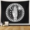 Witchcraft Palm Moon Flower Star Tapestry Black and White Retro Wall Hanging Bedroom Dormitory Home Decoration