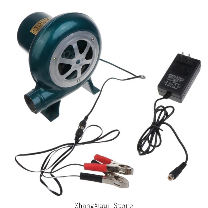 3XUF DC12V Air Blower BBQ Fan Cooking Blower Grill Fans with 220V Adjutable Speed Power Adapter 12V Clips 40/60/80/100W