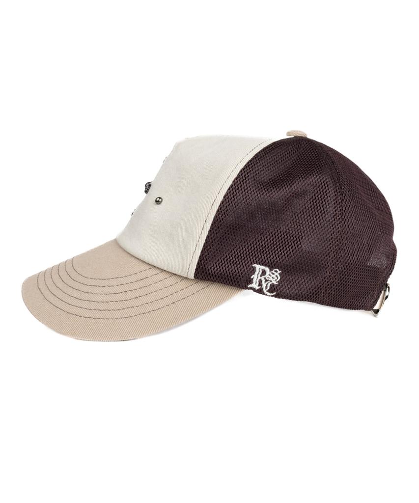 Aleseueseussi Western Rivet Mesh Cap - Brown/Beige