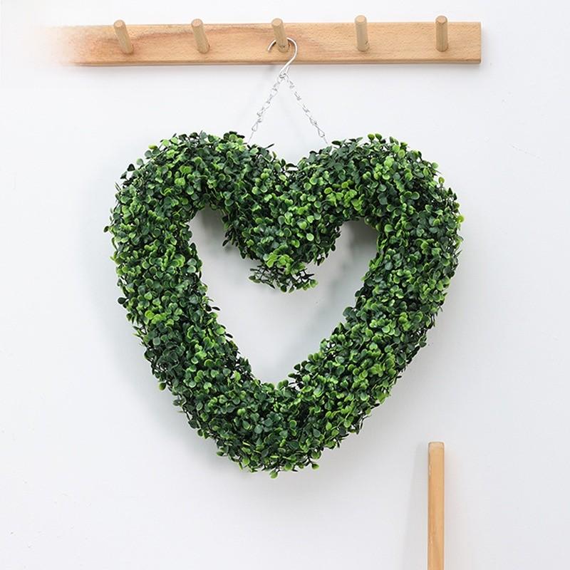Odorata Aglatia Simulation Heart Shaped Flower Wreath Door Christmas Decoration