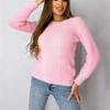 New Plush Pullover Solid Color Long Sleeve Large Size Round Neck Imitation Mink Knitted Sweater Women