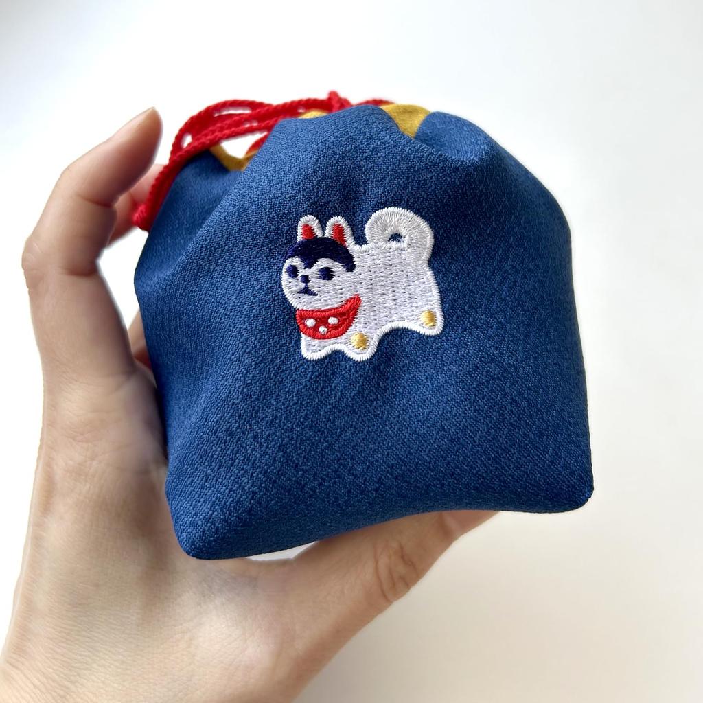 JIKAN STYLE Enfuku Drawstring Made In with a Japanese Perfect for Small and 9cm X 9cm X 61342 Bag, Japan, Pattern, Items, Makeup, Gifts, 7cm,