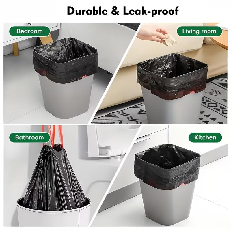 10 Rolls, 120 Bags Per Pack, 6 Liters, Thickened Leak-Proof Drawstring Garbage Bags, for 3.17gal Garbage Bins,for Home, Office, Kitchen, Bathroom