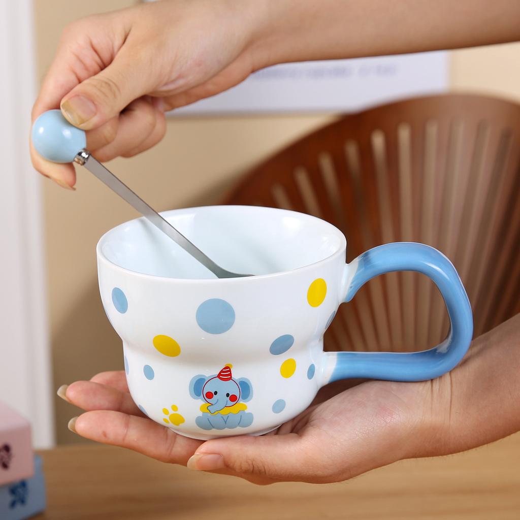 Cute Animal Mugs Household Ceramic Cups  High Appearance Level Couple Drinking Cups  Birthday Gifts and Souvenirs