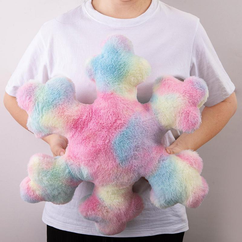 Christmas Snowflake Shaped Pillow Filled PP Cotton White Colorful Cute Snowflake Cushion Home Holiday Decoration New Year 2025