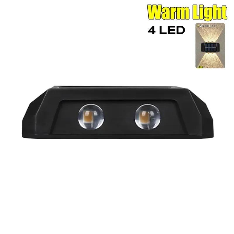 Solar LED Outdoor Wall Light Waterproof Dusk To Dawn Fence Lamp for Garden Yard Porch Pathway Up and Down Luminous Lighting